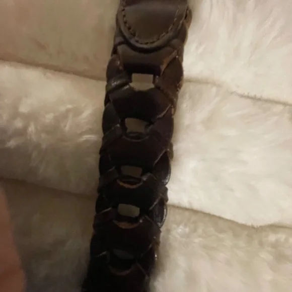 VINTAGE from 70s, HAND-CRAFTED BRAIDED ,Brown Leather BELT Women’s Size M, INDIA - Picture 4 of 7